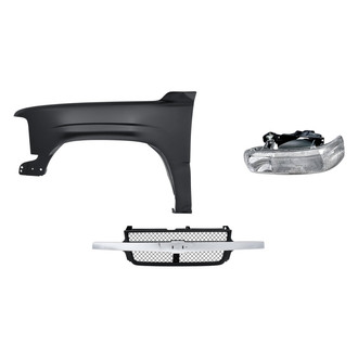 Replacement - 3-Piece Kit (Driver Side Headlight, Grille, Front Driver Side Fender) (Standard Line)