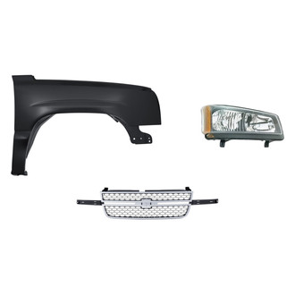 Replacement - 3-Piece Kit (Passenger Side Headlight, Grille, Front Passenger Side Fender) (Standard Line)