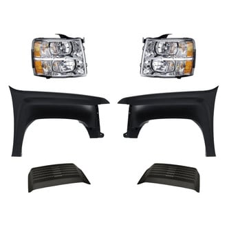 Replacement - 6-Piece Kit (Driver and Passenger Side Headlights, Driver and Passenger Side Hood Scoop Grilles, Driver and Passenger Side Fenders) (Standard Line)