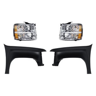 Replacement - 4-Piece Kit (Driver and Passenger Side Headlights, Driver and Passenger Side Fenders)