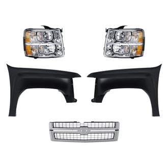 Replacement - 5-Piece Kit (Driver and Passenger Side Headlights, Grille, Driver and Passenger Side Fenders) (CAPA Certified)