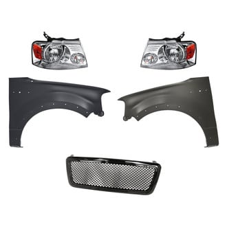Replacement - 5-Piece Kit (Driver and Passenger Side Headlights, Grille, Driver and Passenger Side Fenders) (Standard Line)