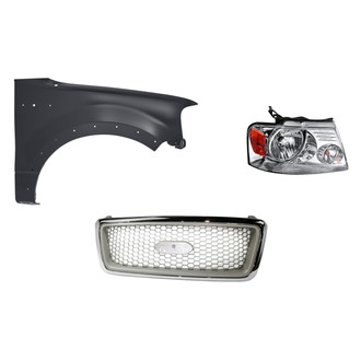Replacement - 3-Piece Kit (Passenger Side Headlight, Grille, Front Passenger Side Fender) (Standard Line)