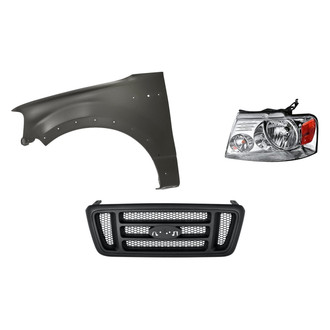 Replacement - 3-Piece Kit (Driver Side Headlight, Grille, Front Driver Side Fender) (Standard Line)