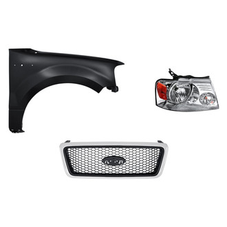 Replacement - 3-Piece Kit (Passenger Side Headlight, Grille, Front Passenger Side Fender) (Standard Line)