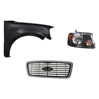 Replacement - 3-Piece Kit (Passenger Side Headlight, Grille, Front Passenger Side Fender) (Standard Line)
