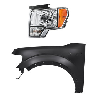 Replacement - 2-Piece Kit (Driver Side Headlight, Front Driver Side Fender) (Standard Line)