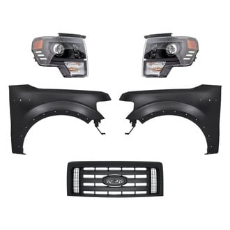 Replacement - 5-Piece Kit (Driver and Passenger Side Headlights, Grille, Driver and Passenger Side Fenders) (Standard Line)