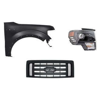 Replacement - 3-Piece Kit (Passenger Side Headlight, Grille, Front Passenger Side Fender) (Standard Line)