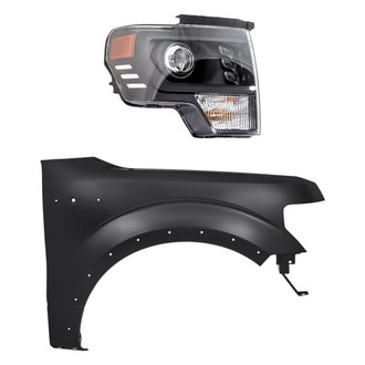 Replacement - 2-Piece Kit (Passenger Side Headlight, Front Passenger Side Fender) (Standard Line)