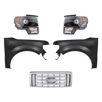 Replacement - 5-Piece Kit (Driver and Passenger Side Headlights, Grille, Driver and Passenger Side Fenders) (Standard Line)