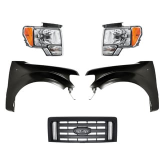 Replacement - 5-Piece Kit (Driver and Passenger Side Headlights, Grille, Driver and Passenger Side Fenders)
