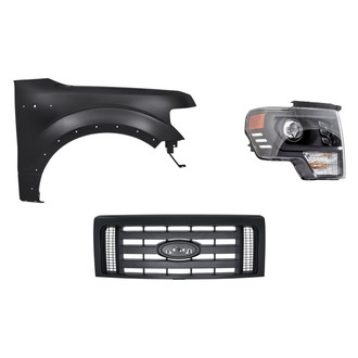 Replacement - 3-Piece Kit (Passenger Side Headlight, Grille, Front Passenger Side Fender) (Standard Line)