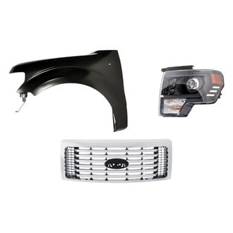 Replacement - 3-Piece Kit (Driver Side Headlight, Grille, Front Driver Side Fender) (Standard Line)