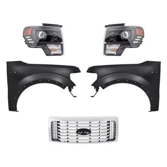 Replacement - 5-Piece Kit (Driver and Passenger Side Headlights, Grille, Driver and Passenger Side Fenders) (Standard Line)