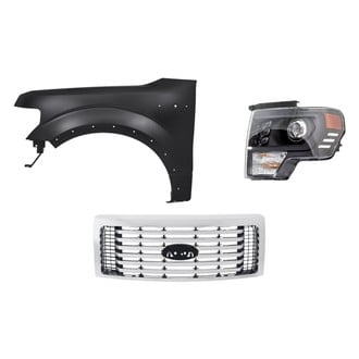 Replacement - 3-Piece Kit (Driver Side Headlight, Grille, Front Driver Side Fender) (Standard Line)