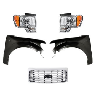 Replacement - 5-Piece Kit (Driver and Passenger Side Headlights, Grille, Driver and Passenger Side Fenders) (CAPA Certified)