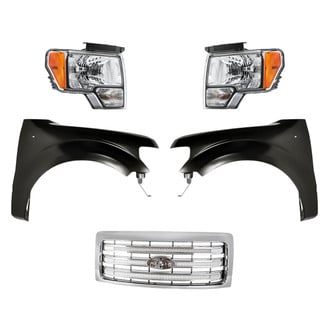 Replacement - 5-Piece Kit (Driver and Passenger Side Headlights, Grille, Driver and Passenger Side Fenders) (CAPA Certified)