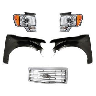 Replacement - 5-Piece Kit (Driver and Passenger Side Headlights, Grille, Driver and Passenger Side Fenders) (CAPA Certified)