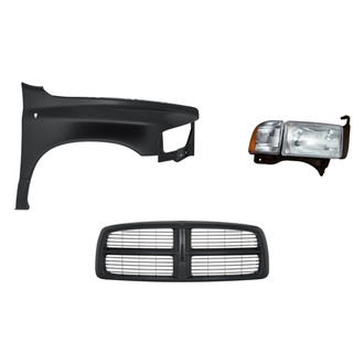Replacement - 3-Piece Kit (Passenger Side Headlight, Grille, Front Passenger Side Fender) (Standard Line)