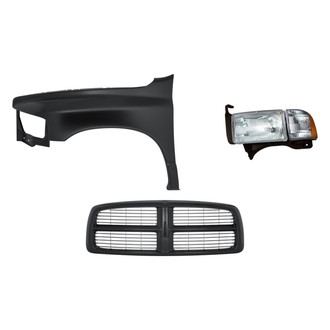 Replacement - 3-Piece Kit (Driver Side Headlight, Grille, Front Driver Side Fender) (Standard Line)