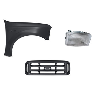 Replacement - 3-Piece Kit (Passenger Side Headlight, Grille, Front Passenger Side Fender)