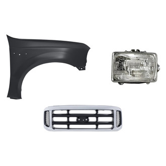 Replacement - 3-Piece Kit (Passenger Side Headlight, Grille, Front Passenger Side Fender) (Standard Line)