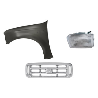 Replacement - 3-Piece Kit (Driver Side Headlight, Grille, Front Driver Side Fender) (Standard Line)