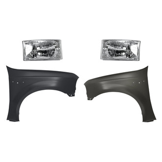 Replacement - 4-Piece Kit (Driver and Passenger Side Headlights, Driver and Passenger Side Fenders) (Standard Line)