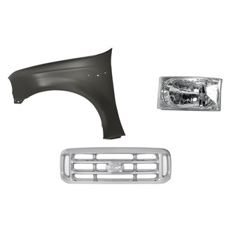 Replacement - 3-Piece Kit (Driver Side Headlight, Grille, Front Driver Side Fender) (Standard Line)