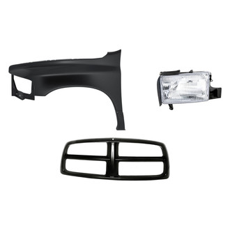 Replacement - 3-Piece Kit (Driver Side Headlight, Grille Shell, Front Driver Side Fender) (Standard Line)
