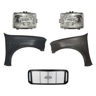 Replacement - 5-Piece Kit (Driver and Passenger Side Headlights, Grille, Driver and Passenger Side Fenders) (Standard Line)