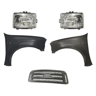 Replacement - 5-Piece Kit (Driver and Passenger Side Headlights, Grille, Driver and Passenger Side Fenders) (Standard Line)