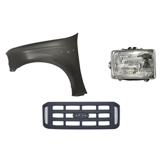 Replacement - 3-Piece Kit (Driver Side Headlight, Grille, Front Driver Side Fender) (Standard Line)