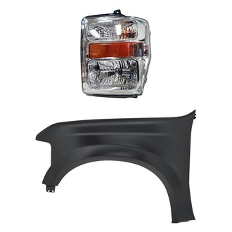 Replacement - 2-Piece Kit (Driver Side Headlight, Front Driver Side Fender) (Standard Line)