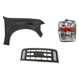 Replacement - 3-Piece Kit (Passenger Side Headlight, Grille, Front Passenger Side Fender) (Standard Line)