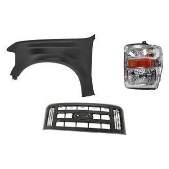 Replacement - 3-Piece Kit (Driver Side Headlight, Grille, Front Driver Side Fender) (Standard Line)