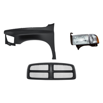 Replacement - 3-Piece Kit (Driver Side Headlight, Grille, Front Driver Side Fender) (Standard Line)