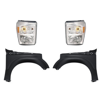 Replacement - 4-Piece Kit (Driver and Passenger Side Headlights, Driver and Passenger Side Fenders)