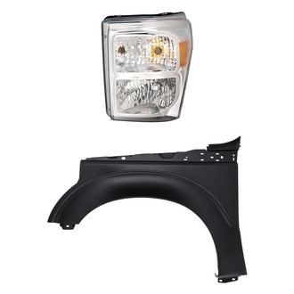 Replacement BNDL-254067 - 2-Piece Kit (Driver Side Headlight, Front Driver Side Fender) (CAPA Certified)