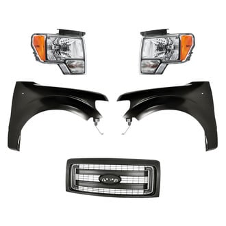 Replacement - 5-Piece Kit (Driver and Passenger Side Headlights, Grille, Driver and Passenger Side Fenders) (CAPA Certified)
