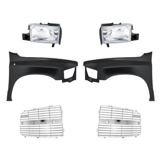 Replacement - 6-Piece Kit (Driver and Passenger Side Headlights, Driver and Passenger Side Grille Inserts, Driver and Passenger Side Fenders) (Standard Line)