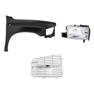 Replacement - 3-Piece Kit (Passenger Side Headlight, Passenger Side Grille Insert, Front Passenger Side Fender) (Standard Line)