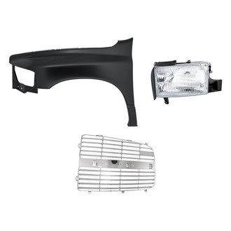 Replacement - 3-Piece Kit (Driver Side Headlight, Driver Side Grille Insert, Front Driver Side Fender) (Standard Line)