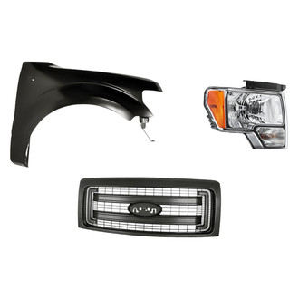 Replacement - 3-Piece Kit (Passenger Side Headlight, Grille, Front Passenger Side Fender) (CAPA Certified)