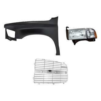 Replacement - 3-Piece Kit (Driver Side Headlight, Driver Side Grille Insert, Front Driver Side Fender) (Standard Line)