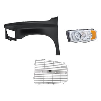 Replacement - 3-Piece Kit (Driver Side Headlight, Driver Side Grille Insert, Front Driver Side Fender) (Standard Line)