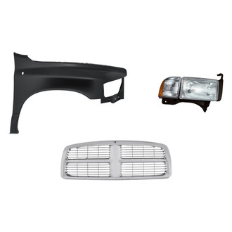 Replacement - 3-Piece Kit (Passenger Side Headlight, Grille, Front Passenger Side Fender) (Standard Line)