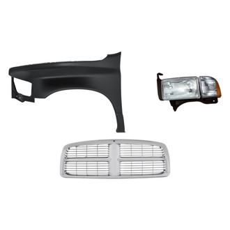 Replacement - 3-Piece Kit (Driver Side Headlight, Grille, Front Driver Side Fender) (Standard Line)