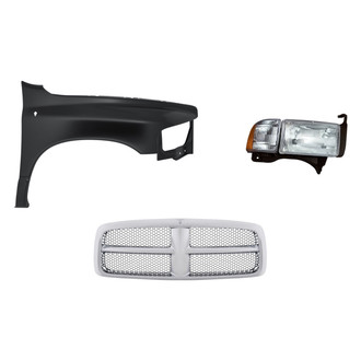 Replacement - 3-Piece Kit (Passenger Side Headlight, Grille, Front Passenger Side Fender) (Standard Line)